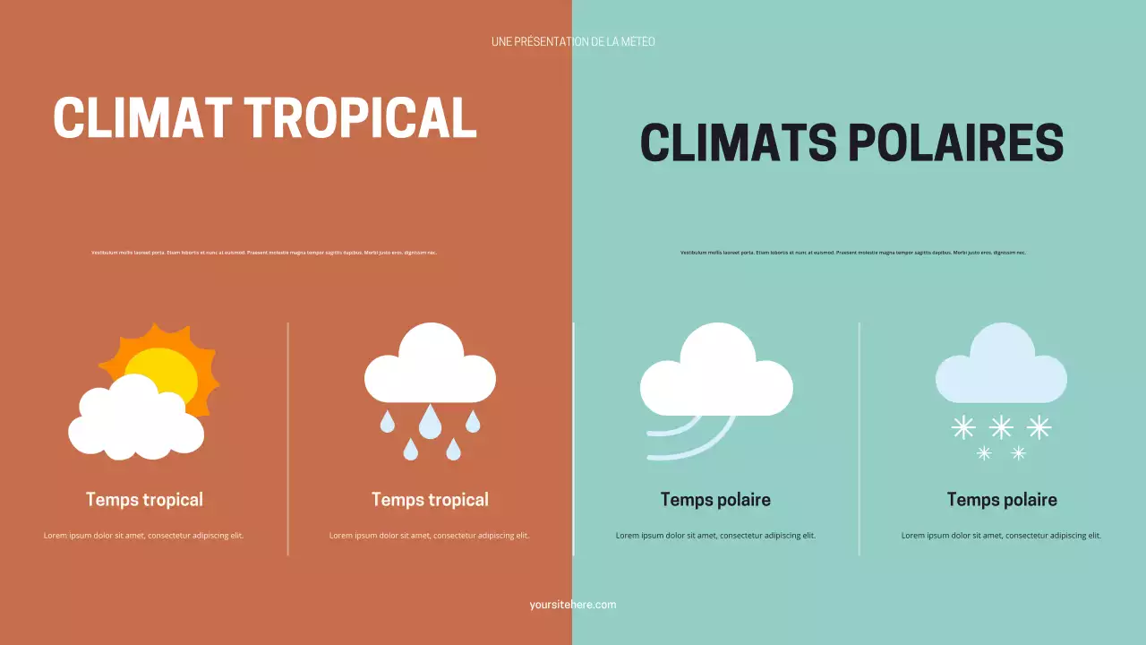 Présentation météo moderne noir orange