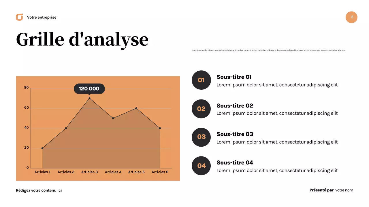 Présentation commerciale moderne noire