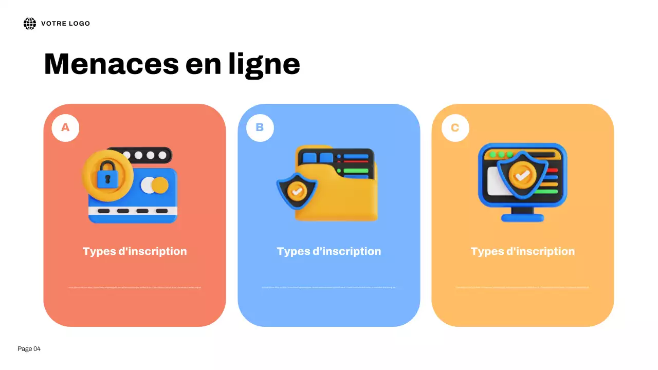 Présentation illustrative 3D bleue sur la sécurité Internet