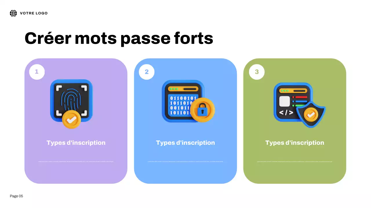 Présentation illustrative 3D bleue sur la sécurité Internet