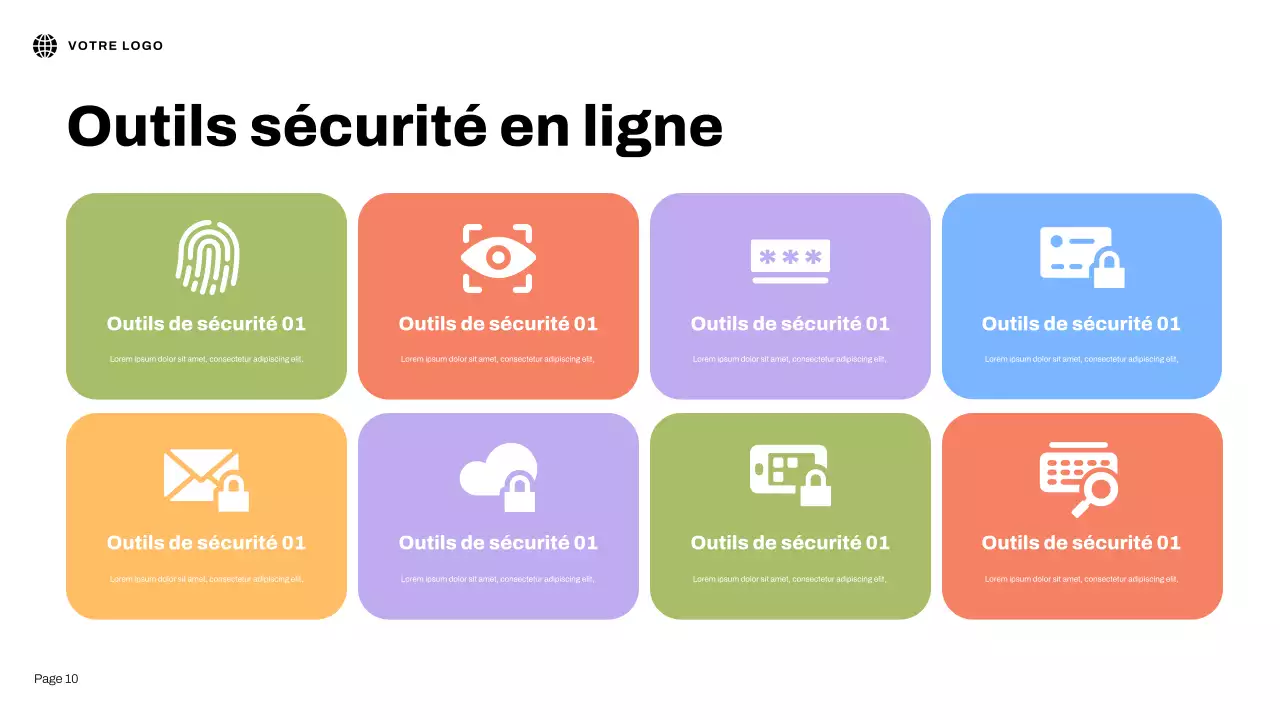 Présentation illustrative 3D bleue sur la sécurité Internet