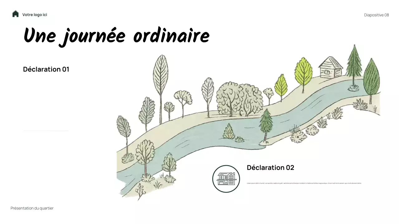 Présentation de mon quartier floral vert simple