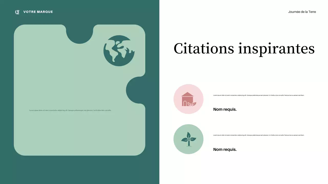 Présentation de l'annonce de la Journée de la Terre sur l'esthétique rose