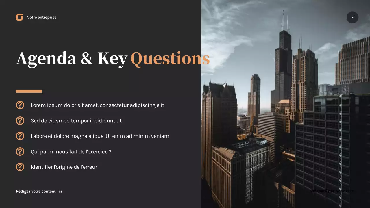 Présentation commerciale moderne noire