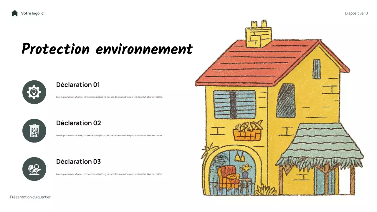 Présentation de mon quartier floral vert simple