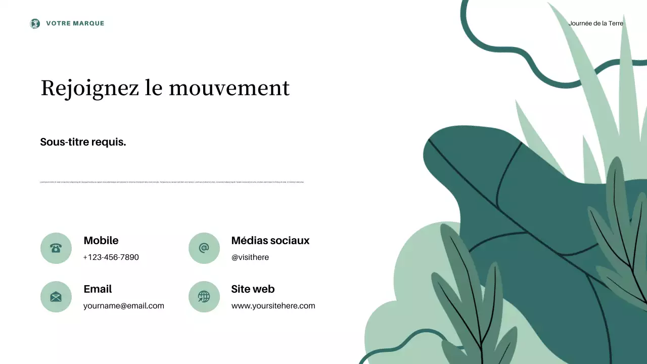 Présentation de l'annonce de la Journée de la Terre sur l'esthétique rose