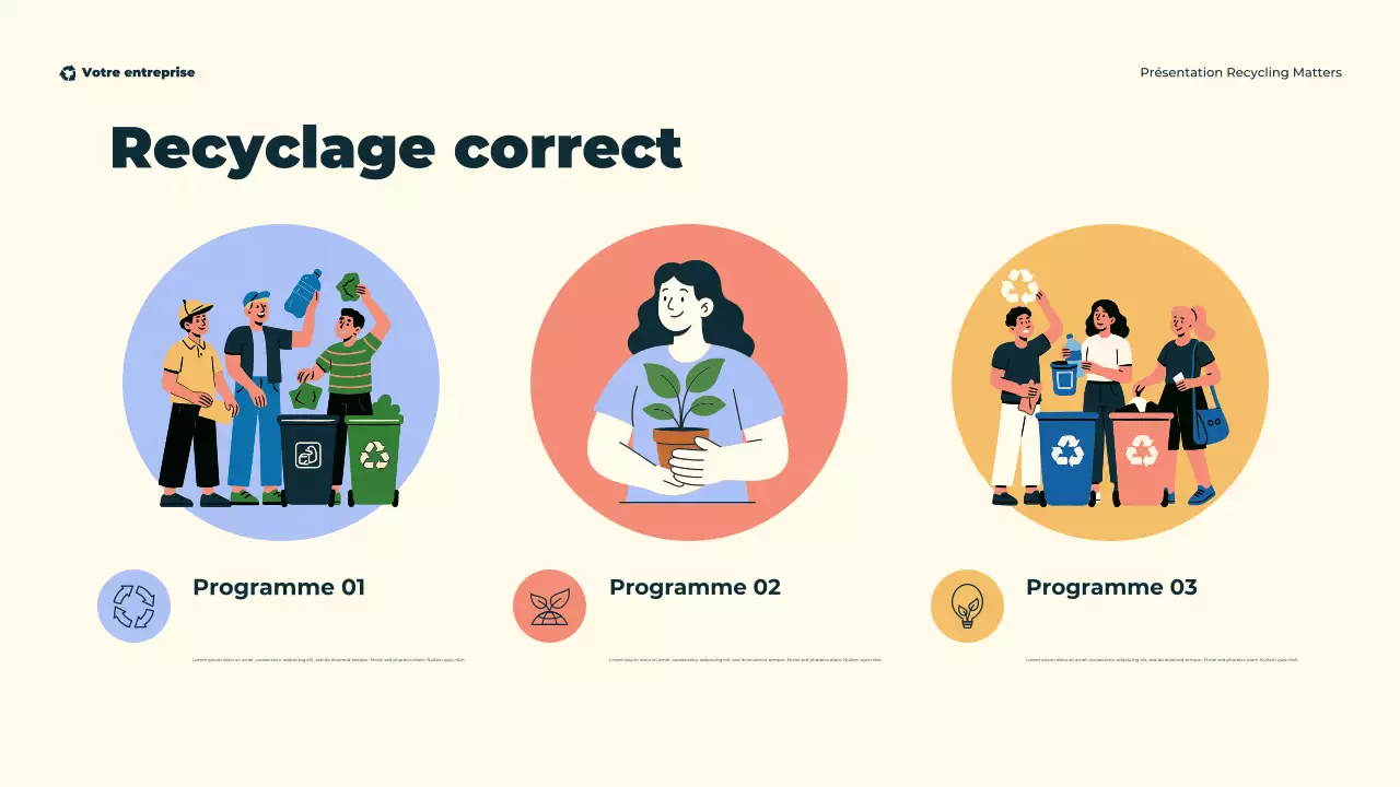 Présentation illustrative et écologique du recyclage moderne et écologique