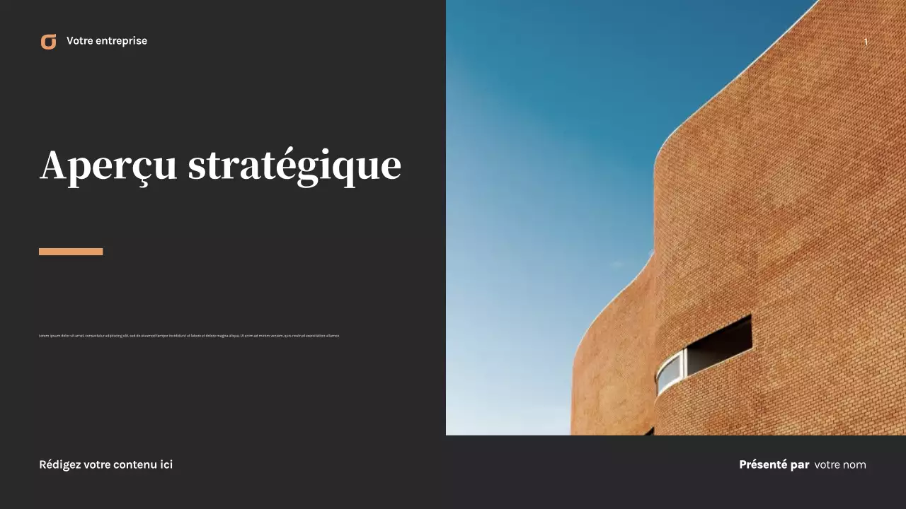 Présentation commerciale moderne noire