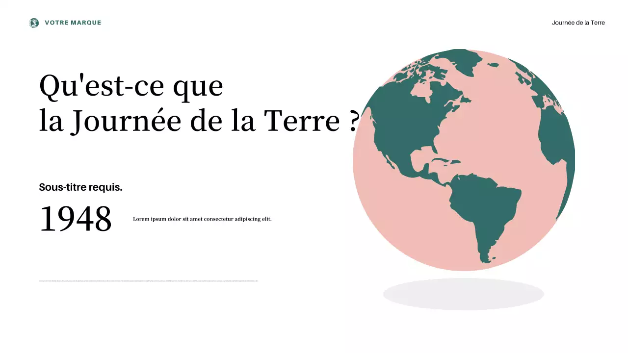 Présentation de l'annonce de la Journée de la Terre sur l'esthétique rose