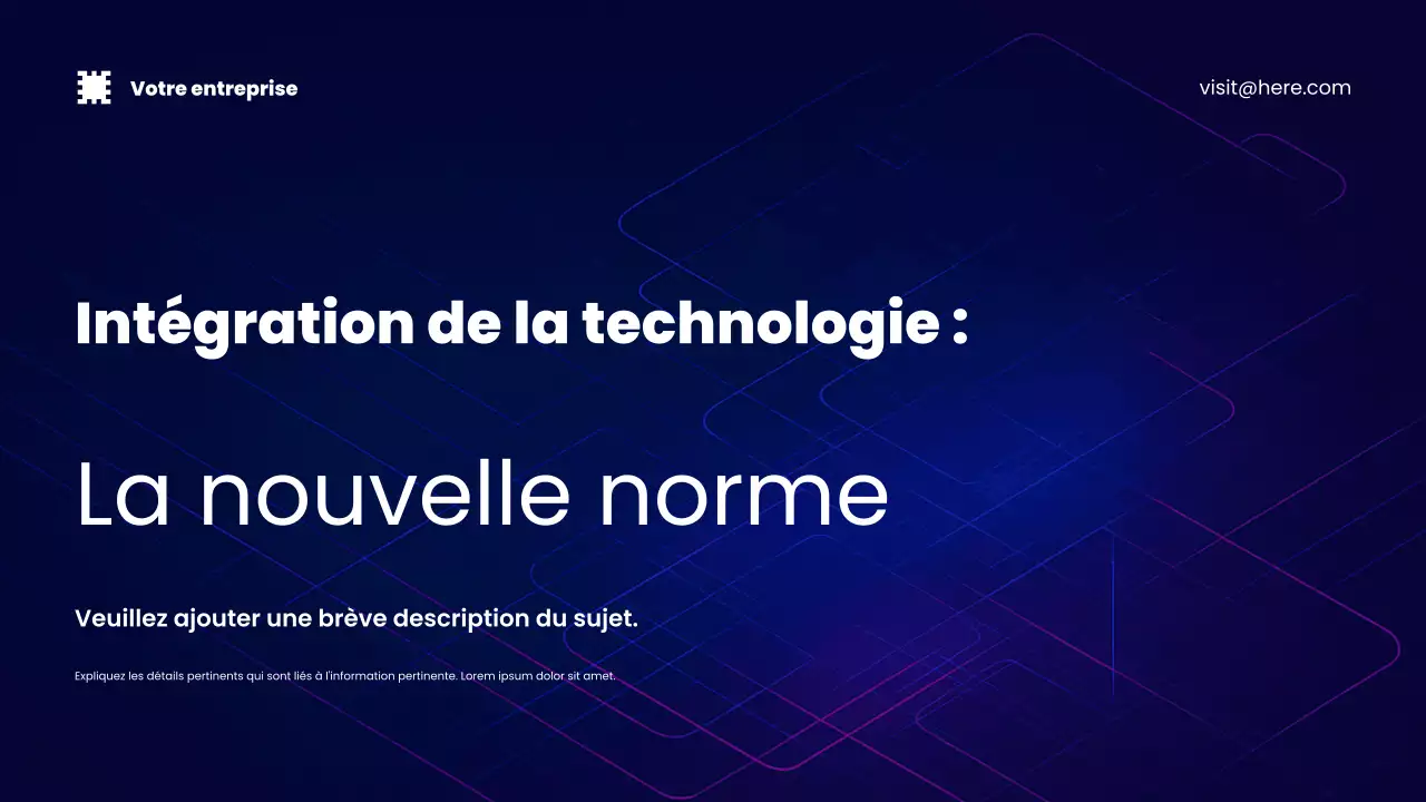 Présentation de la promotion de la technologie moderne bleue