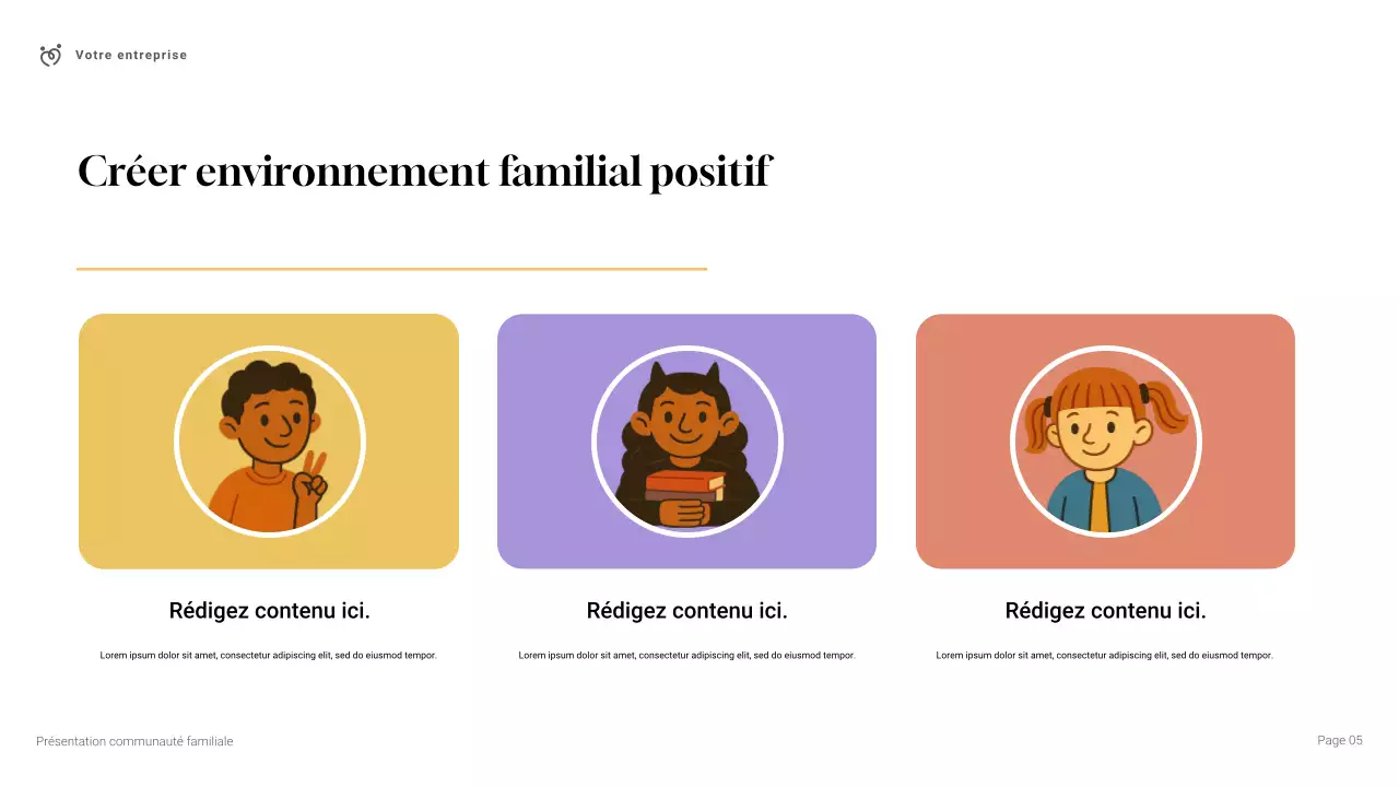 Présentation d'une communauté familiale simple et moderne