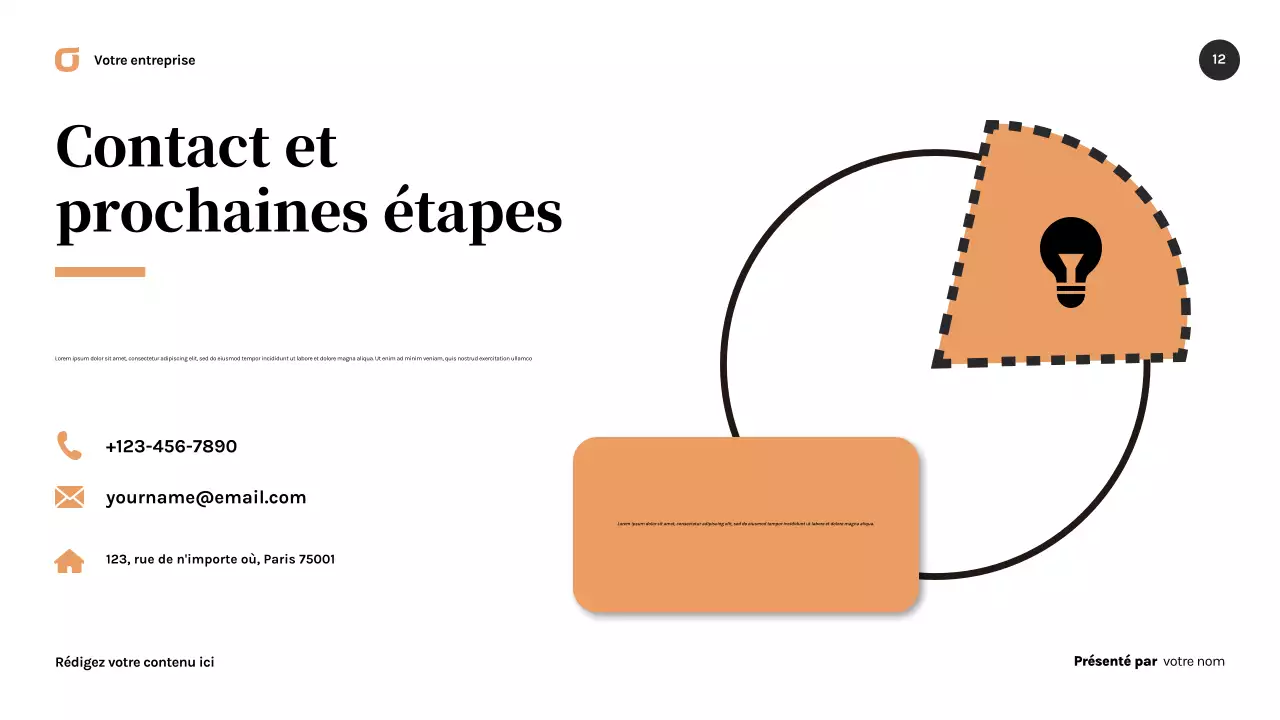 Présentation commerciale moderne noire