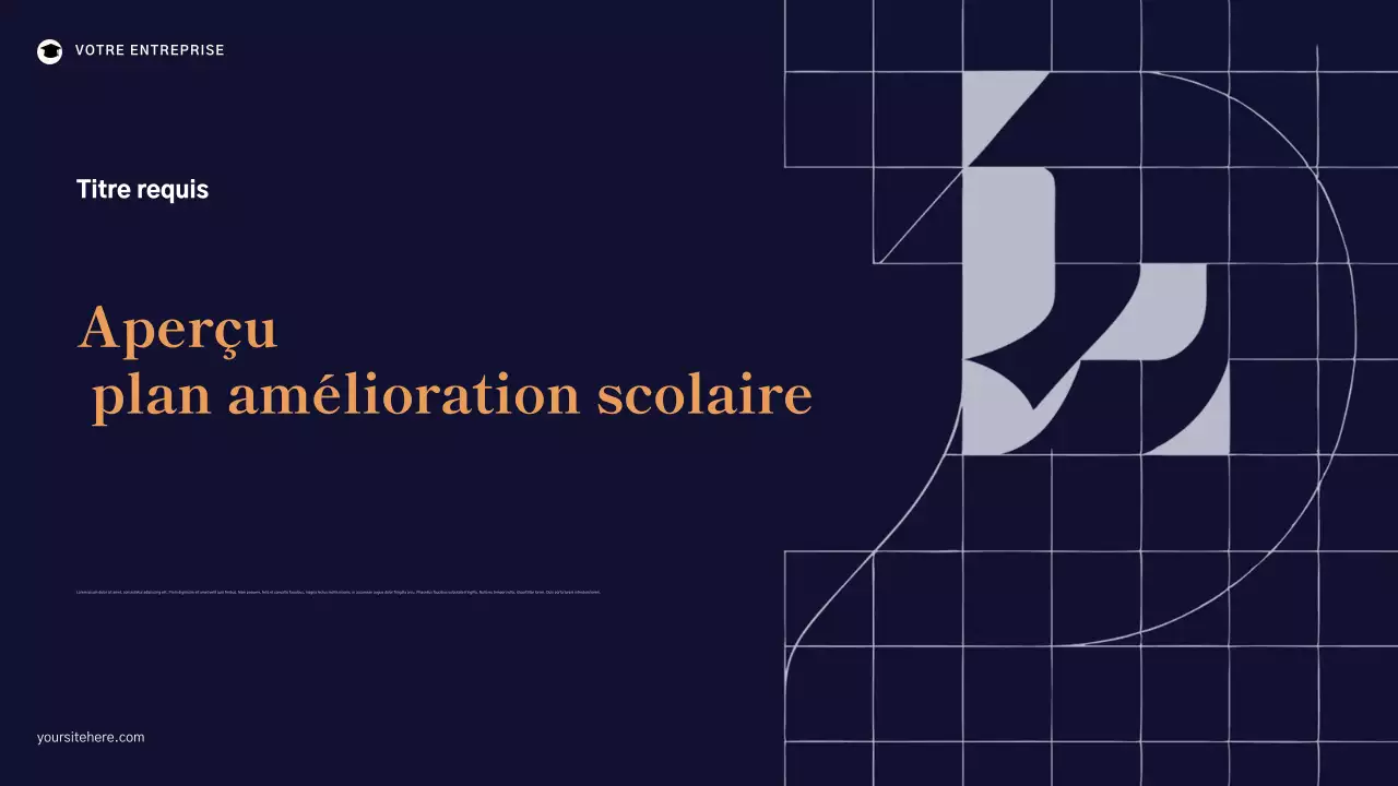 Présentation générale du plan d'amélioration de l'école Blue Geometric