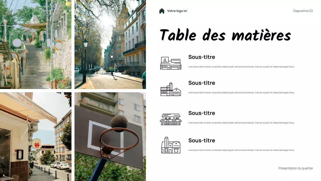 Présentation de mon quartier floral vert simple