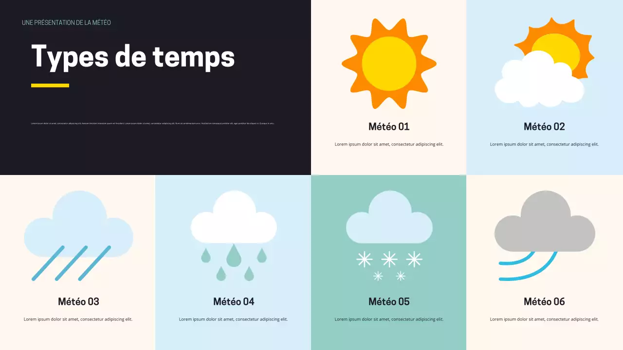 Présentation météo moderne noir orange