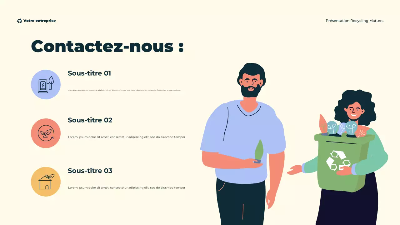 Présentation illustrative et écologique du recyclage moderne et écologique