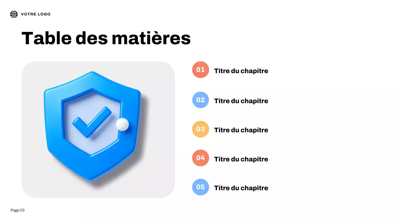 Présentation illustrative 3D bleue sur la sécurité Internet