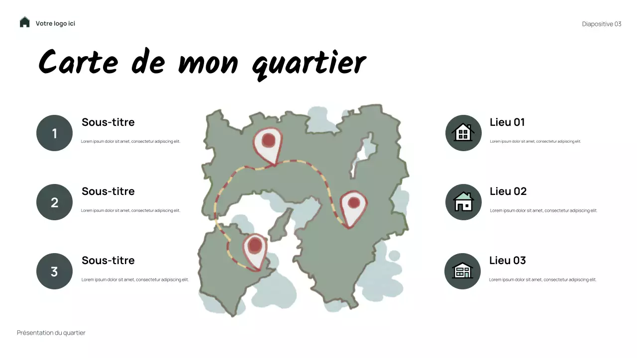 Présentation de mon quartier floral vert simple