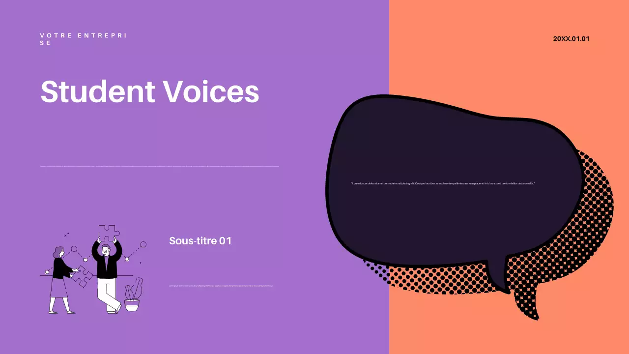 Présentation de l'annonce de l'éducation rétro violette