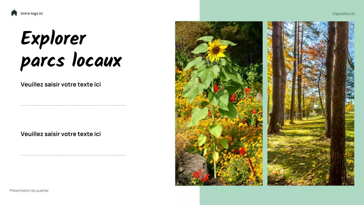 Présentation de mon quartier floral vert simple