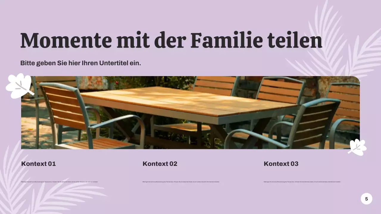 Ankündigung einer Veranstaltung zum Thema Grüne Botanik Präsentation