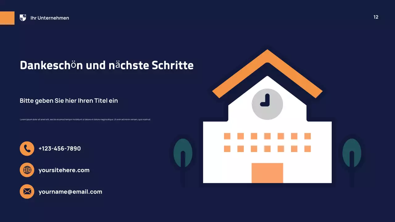 Orange Moderne Schulveranstaltung Präsentation