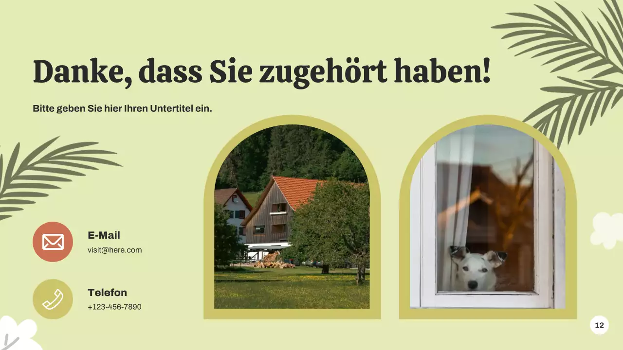 Ankündigung einer Veranstaltung zum Thema Grüne Botanik Präsentation