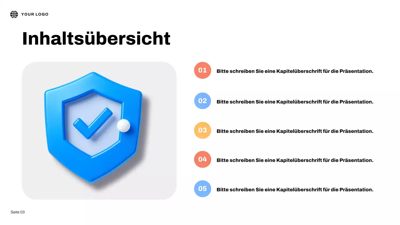 Blaue 3D-illustrative Internetsicherheitspräsentation