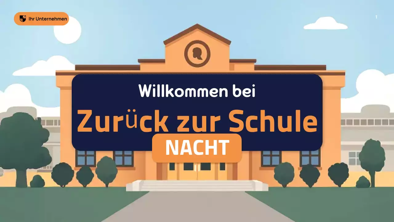 Orange Moderne Schulveranstaltung Präsentation