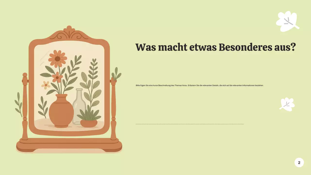 Ankündigung einer Veranstaltung zum Thema Grüne Botanik Präsentation