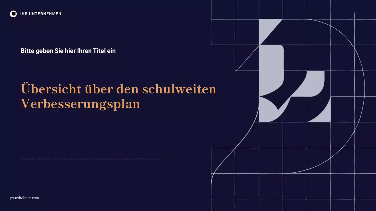 Übersicht über den schulweiten Verbesserungsplan in Blau und Geometrischem Muster Präsentation