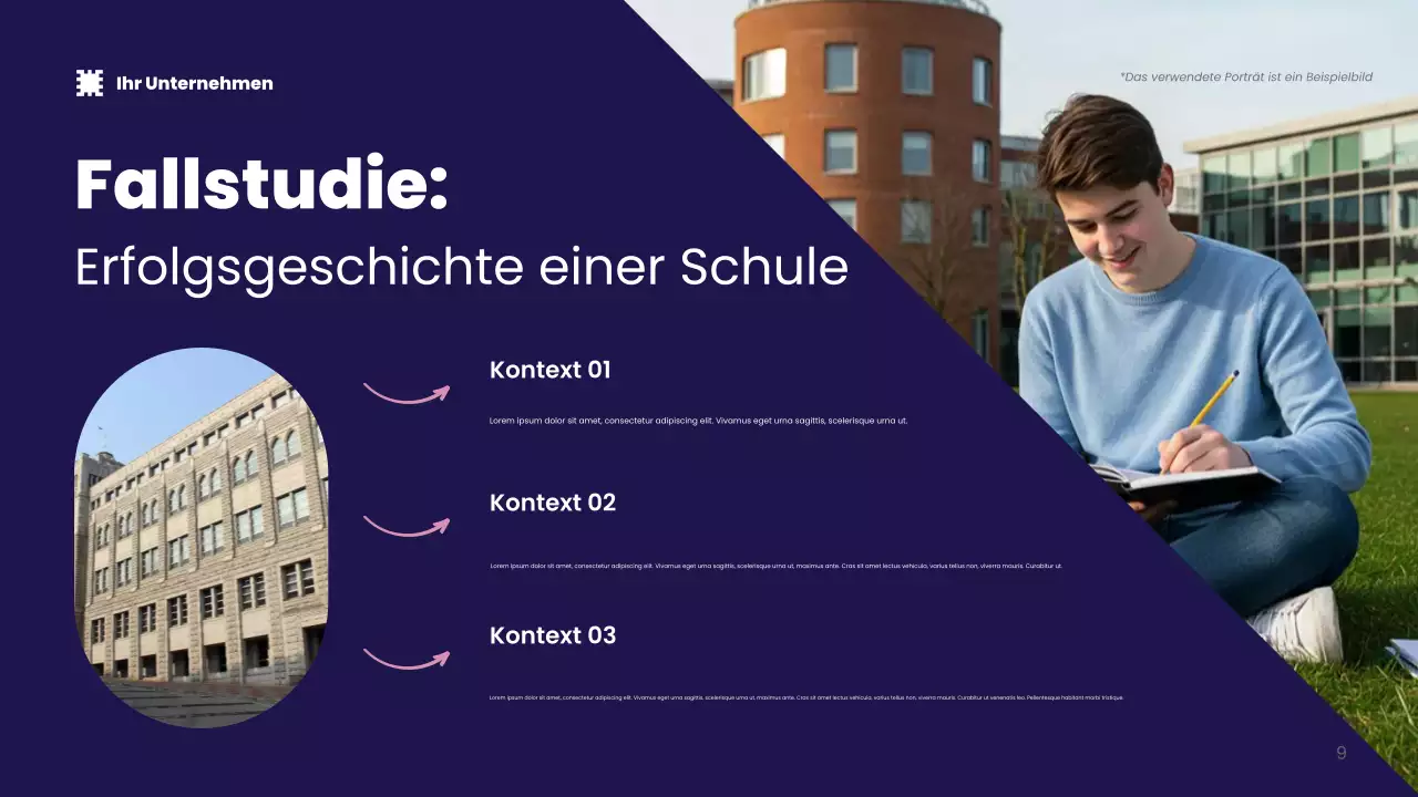 Blaue Präsentation zur Förderung moderner Technologie