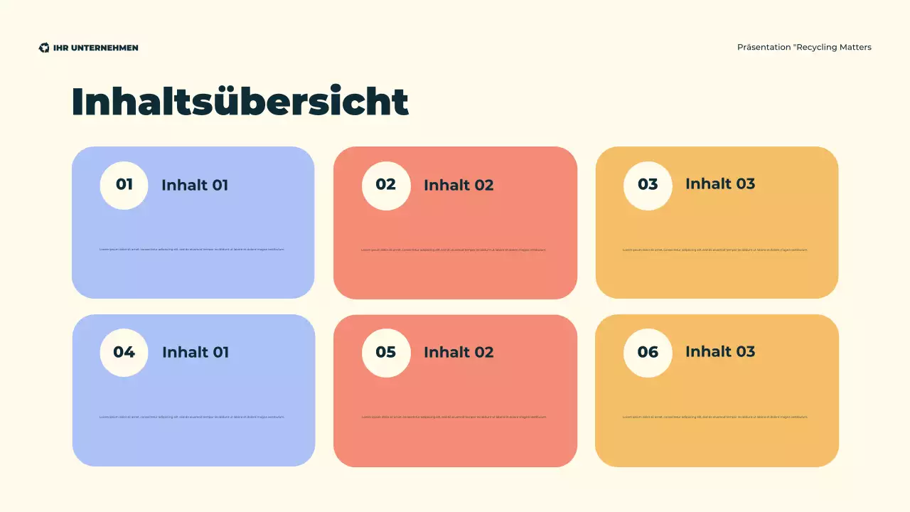 Grüne, moderne, illustrative, umweltfreundliche Recyclingpräsentation
