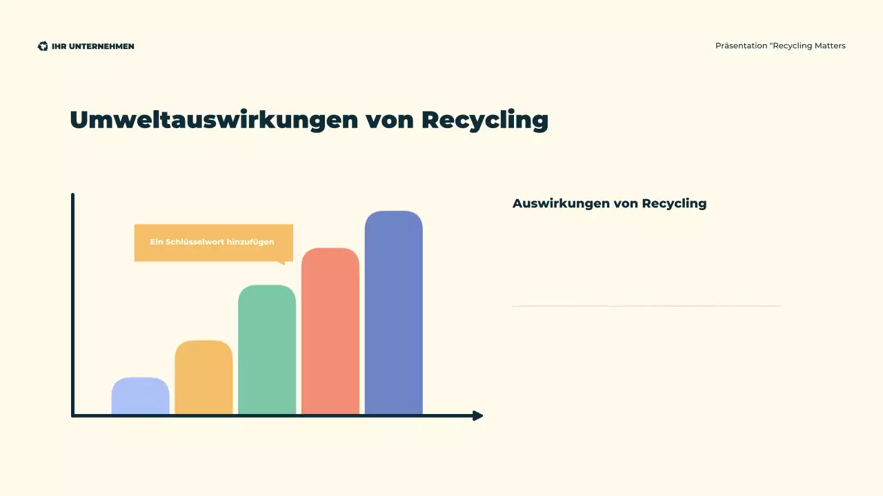 Grüne, moderne, illustrative, umweltfreundliche Recyclingpräsentation