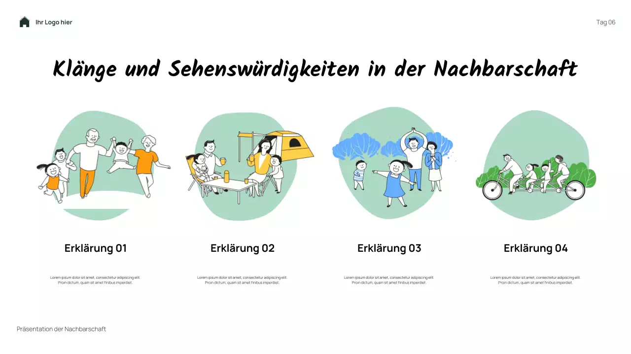 Grüne, einfache Blumenpräsentation „Meine Nachbarschaft“