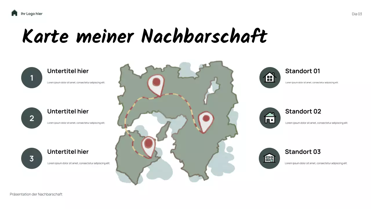 Grüne, einfache Blumenpräsentation „Meine Nachbarschaft“