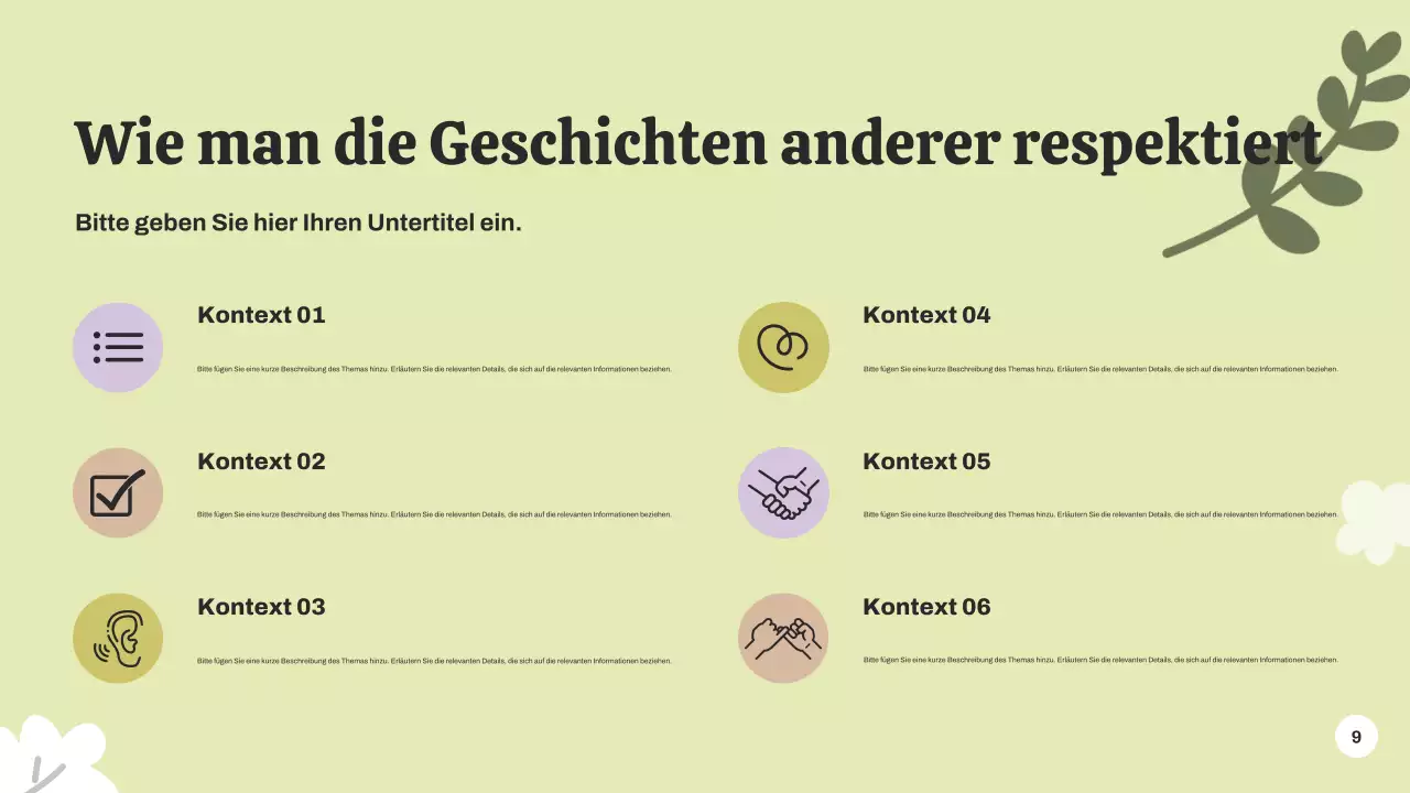 Ankündigung einer Veranstaltung zum Thema Grüne Botanik Präsentation