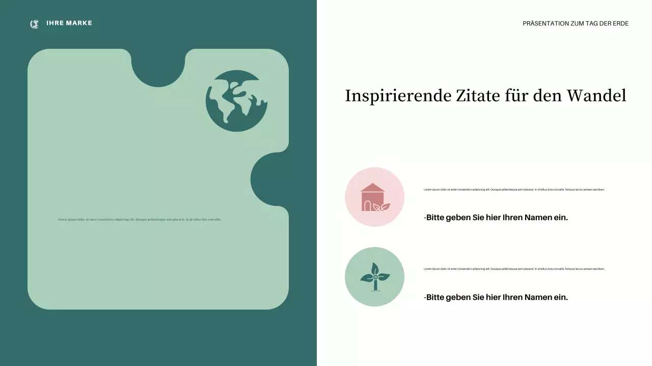 Ankündigung zum Tag der Erde in Pink-Ästhetik Präsentation