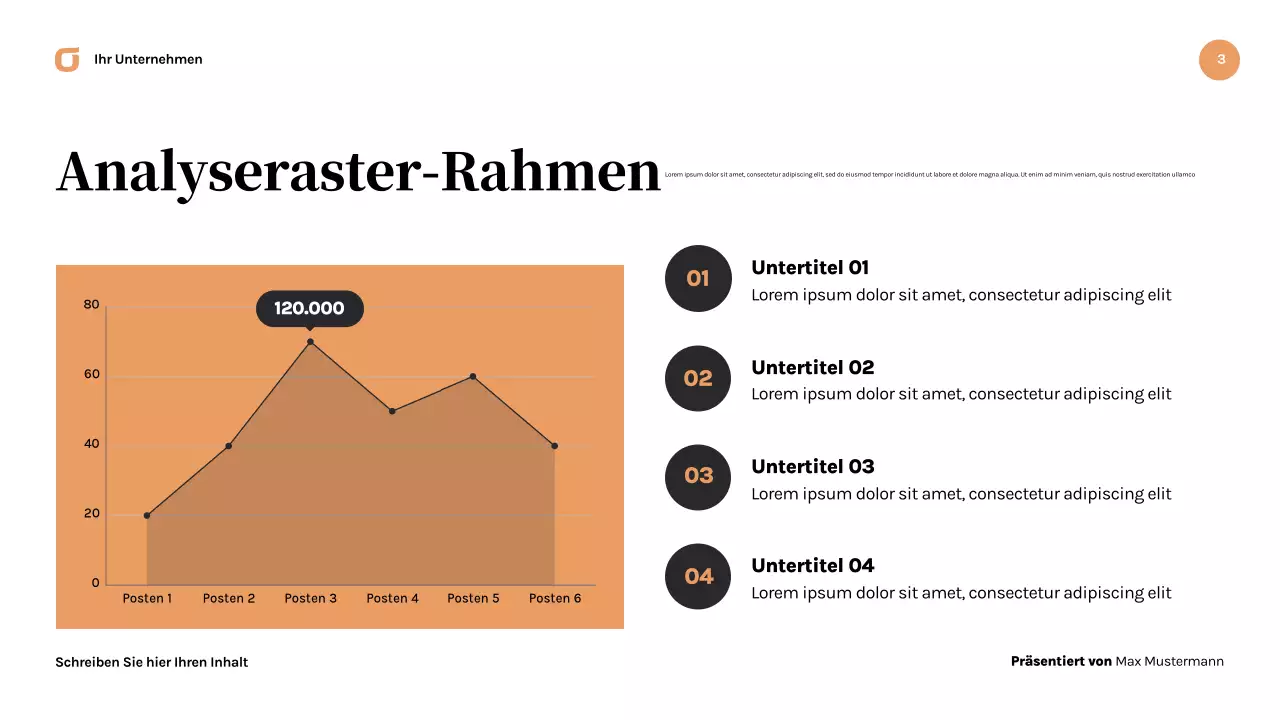 Schwarze moderne Geschäftspräsentation