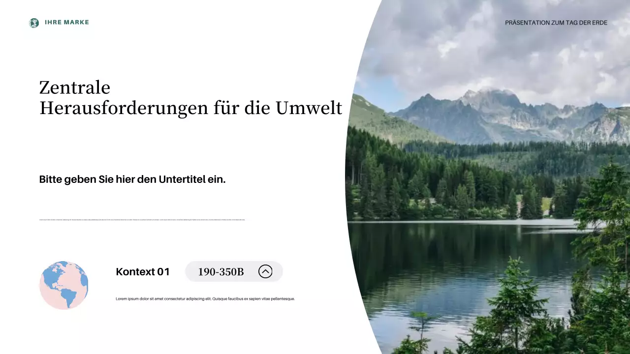 Ankündigung zum Tag der Erde in Pink-Ästhetik Präsentation