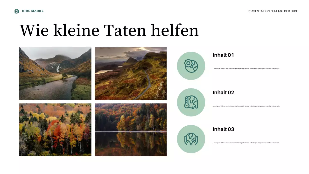 Ankündigung zum Tag der Erde in Pink-Ästhetik Präsentation