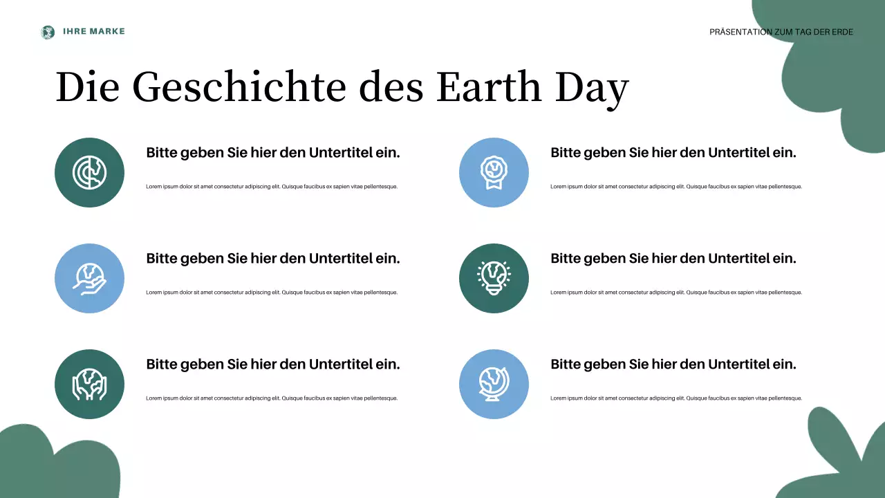 Ankündigung zum Tag der Erde in Pink-Ästhetik Präsentation