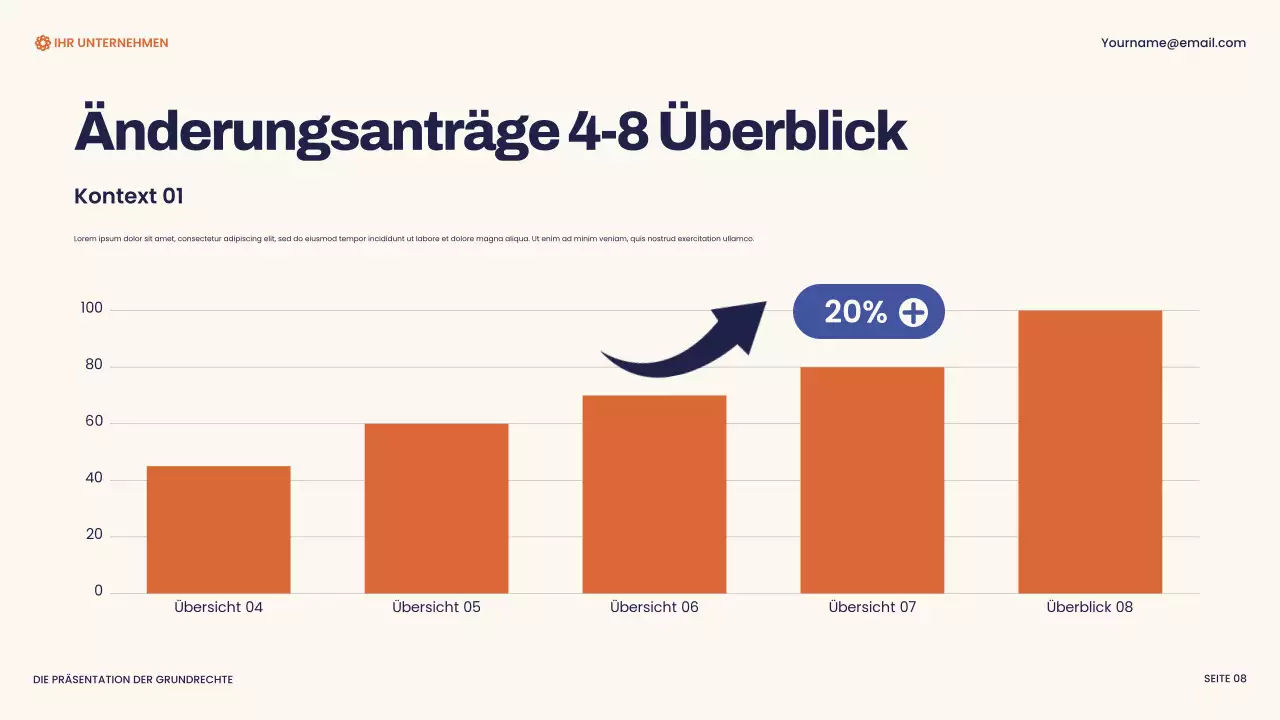 Marineblaue und orangefarbene moderne Bill of Rights Präsentation