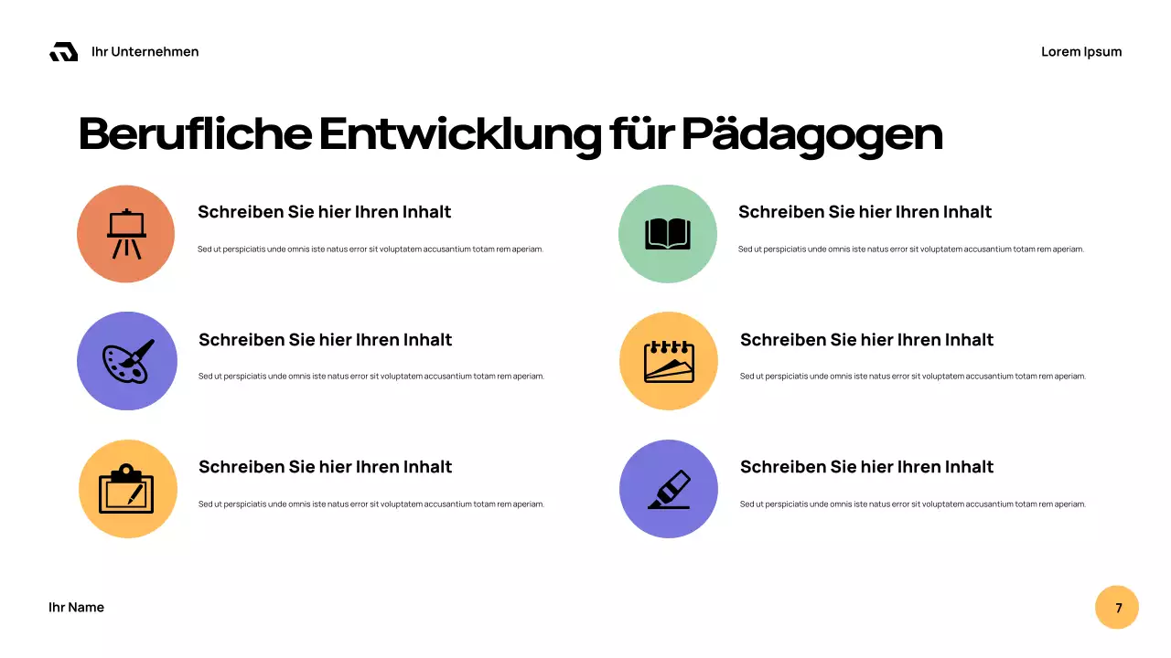 Oranger Retro-Schulführer Präsentation