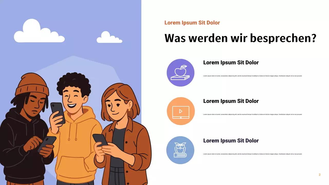 Orange Modern Social Media Bericht Präsentation