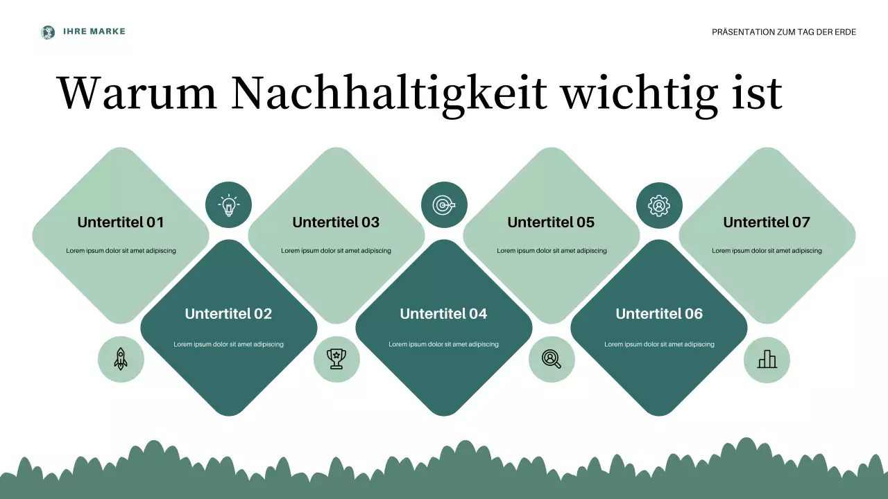Ankündigung zum Tag der Erde in Pink-Ästhetik Präsentation