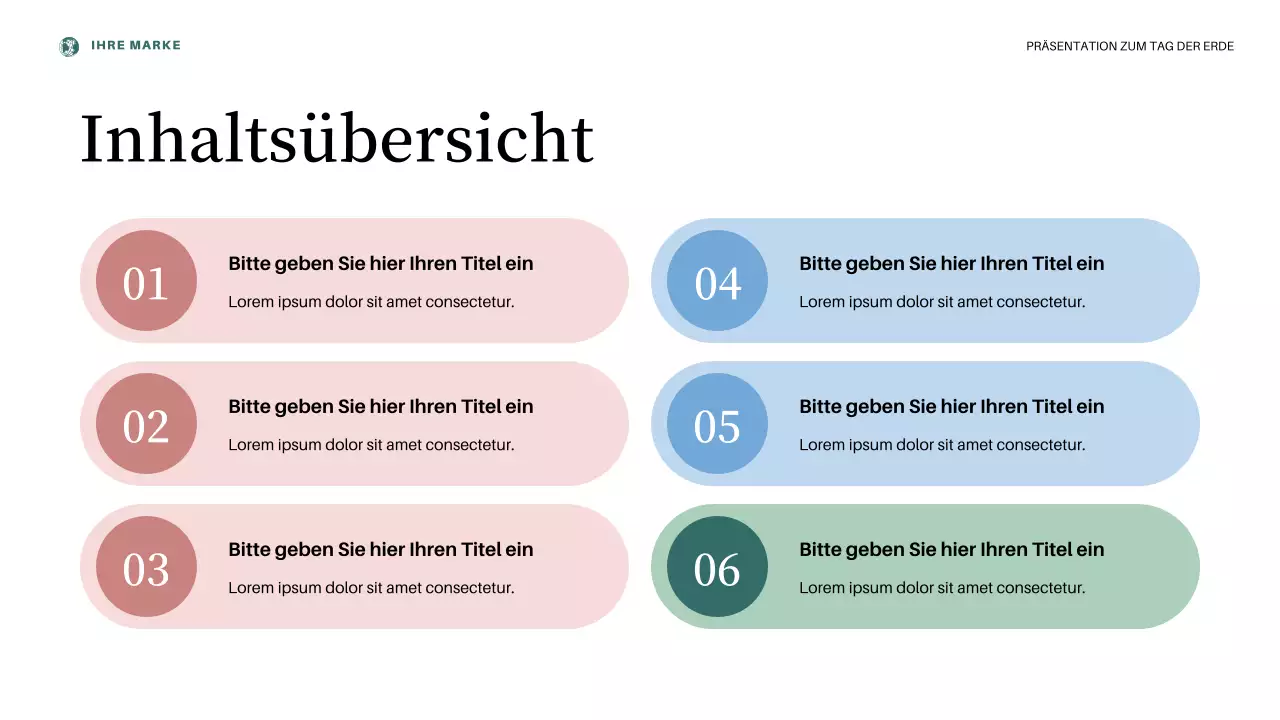 Ankündigung zum Tag der Erde in Pink-Ästhetik Präsentation