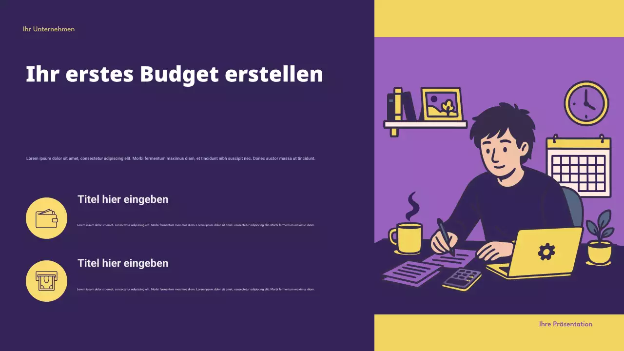 Lila Moderne Finanzen Intelligente Budgetierung Präsentation