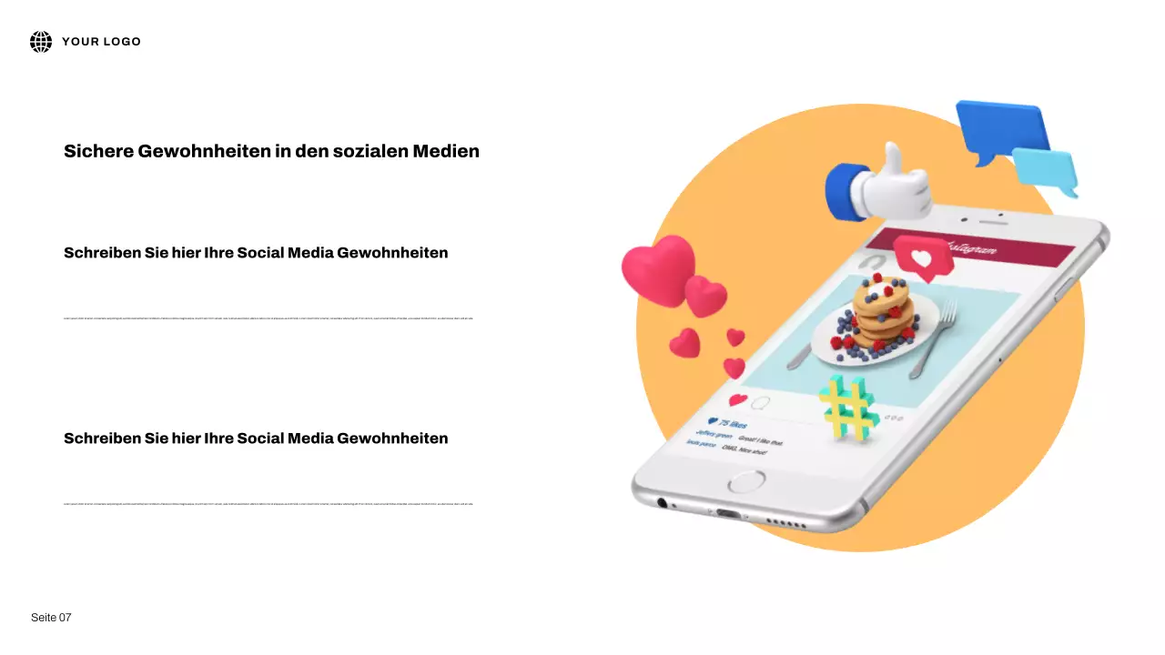 Blaue 3D-illustrative Internetsicherheitspräsentation