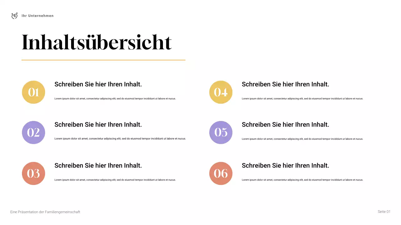 Einfache, moderne Familiengemeinschaft Präsentation